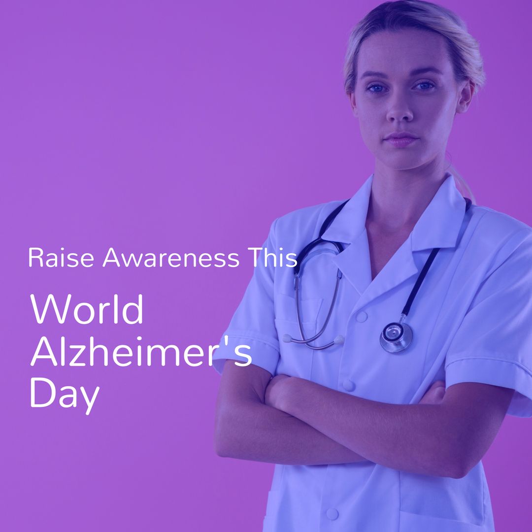 Female Doctor Promoting World Alzheimer's Day Awareness - Download Free Stock Templates Pikwizard.com