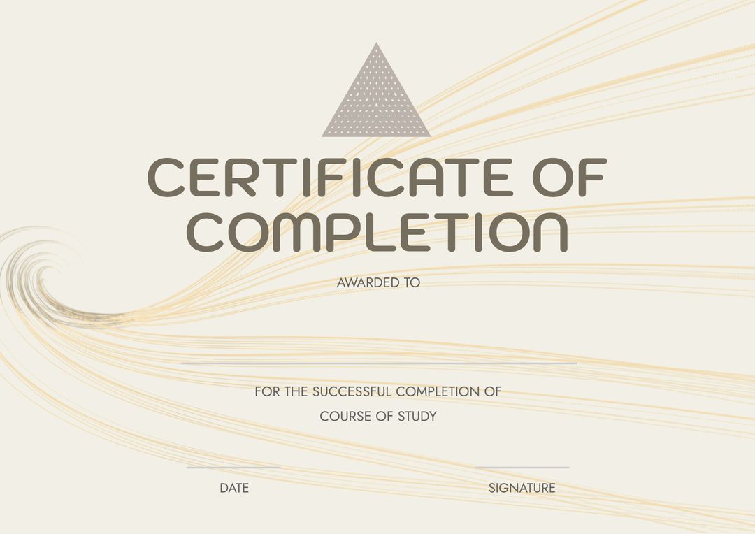 Certificate of Completion with Abstract Design Background - Download Free Stock Templates Pikwizard.com