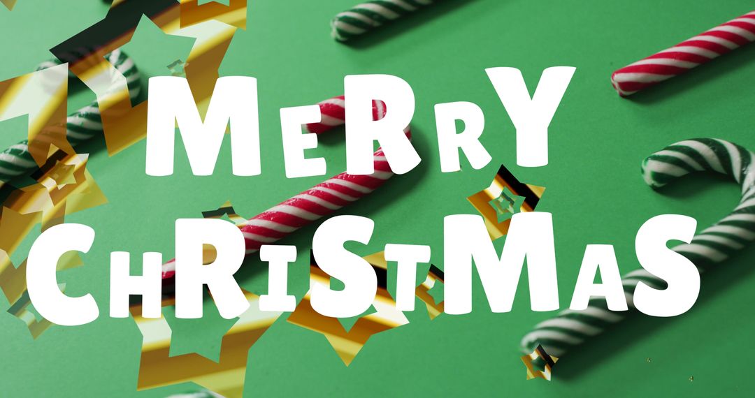 Festive Christmas Candy Cane Background with Greeting