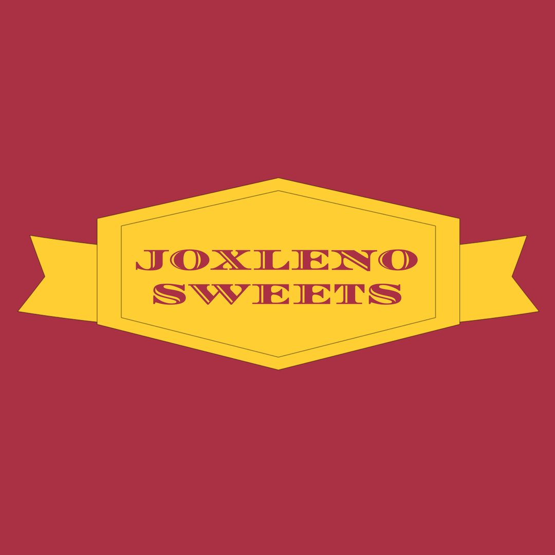 Joxleno Sweets Label on Red Background - Download Free Stock Templates Pikwizard.com