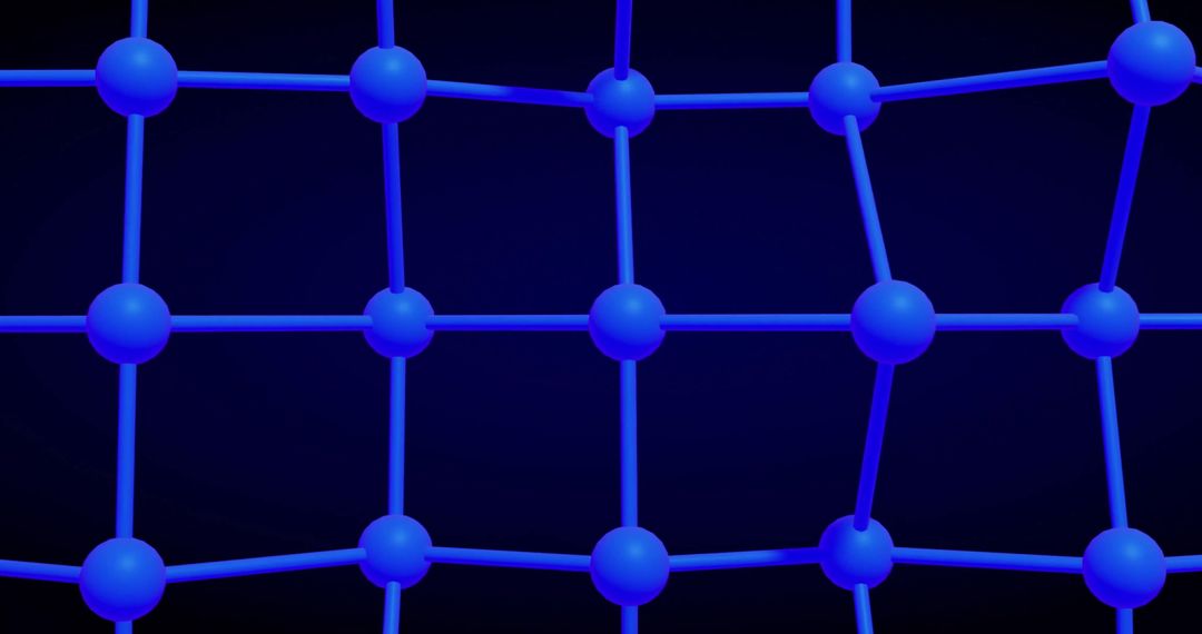 Abstract Blue Network Sphere Connections on Black Background