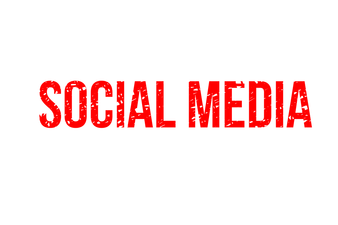 Social Media Red Text on Transparent Background for Communication