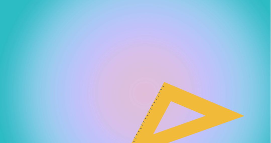 Yellow Triangle Ruler on Gradient Background Symbolizing Education