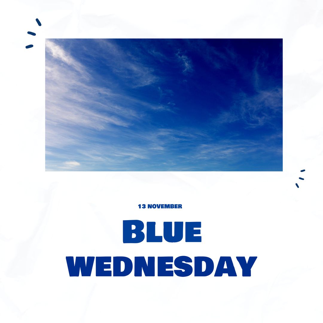 Blue Wednesday Sky with Awareness Text for Healthcare Concept