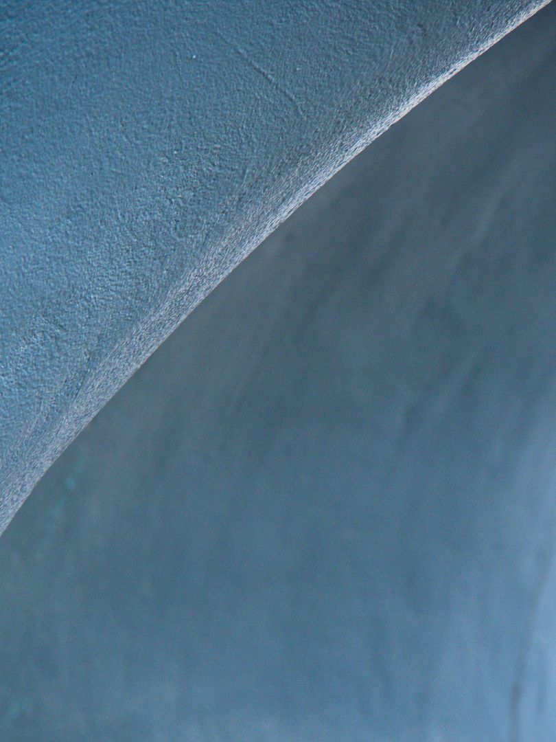 Abstract Blue Concrete Curves with Smooth Texture