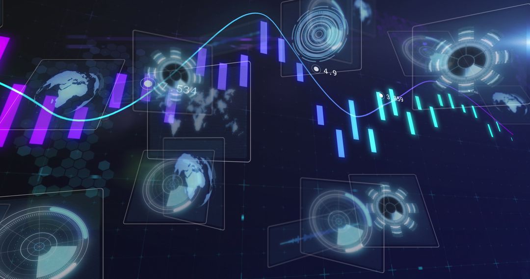 Digital Interface with Graphs and Global Data Visualizations
