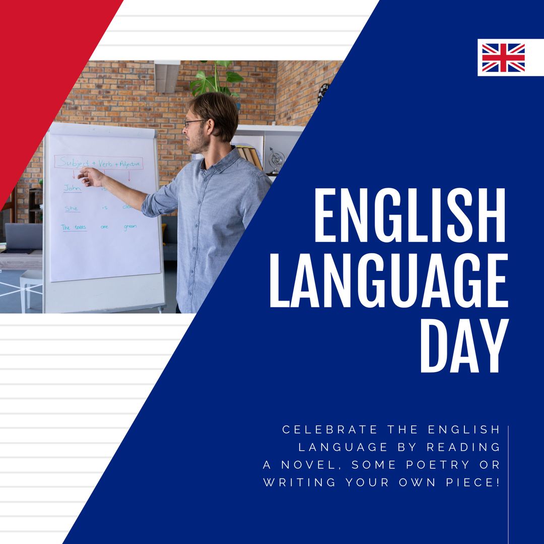 Teacher Enthusiastically Explaining English Concepts on Language Day - Download Free Stock Images Pikwizard.com