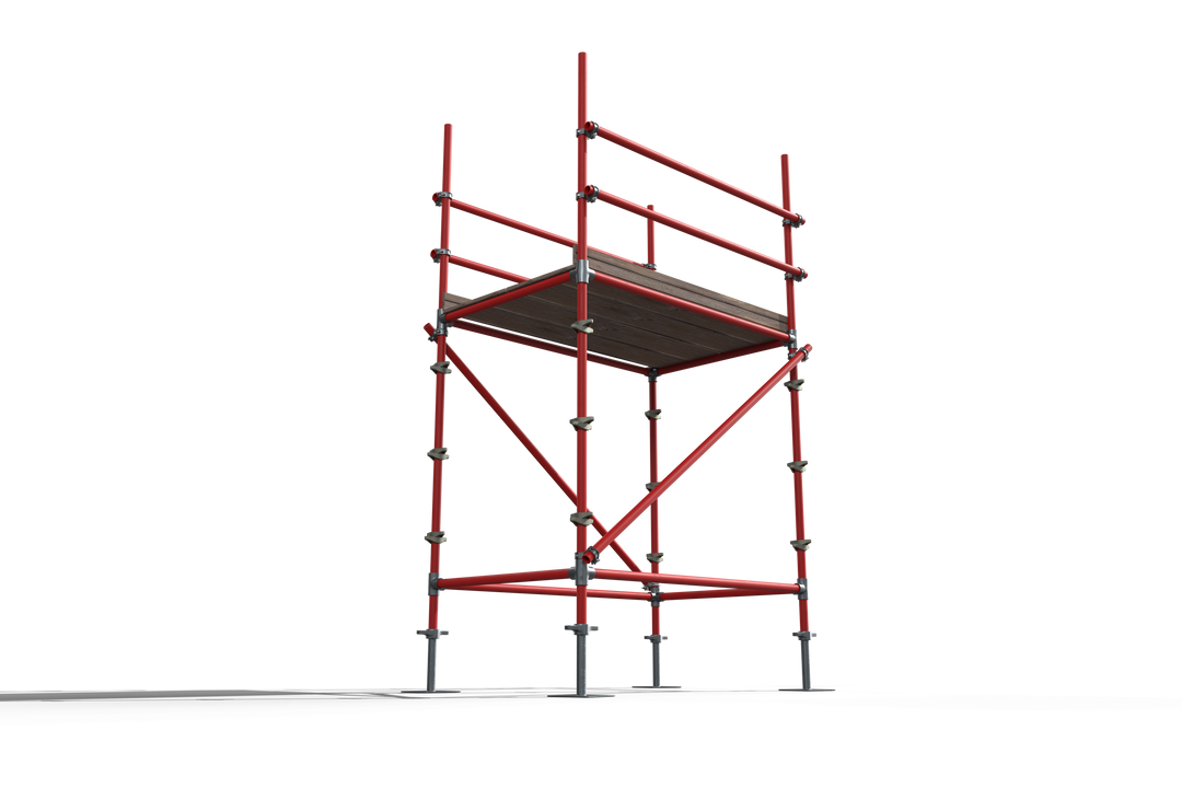 Transparent 3D Scaffold Frame Red Industrial Construction - Download Free Stock Images Pikwizard.com