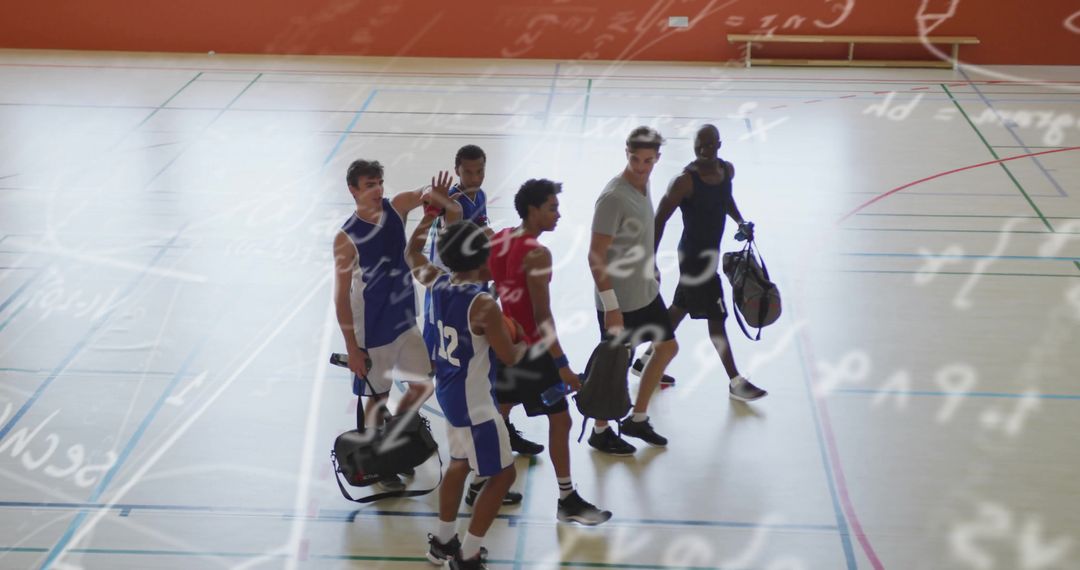 Basketball Team Departs Gym With Visible Mathematical Equations