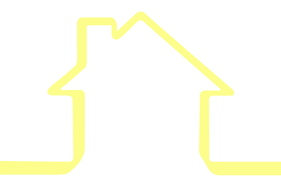 House Outline Icon on Transparent Background with Yellow Lines