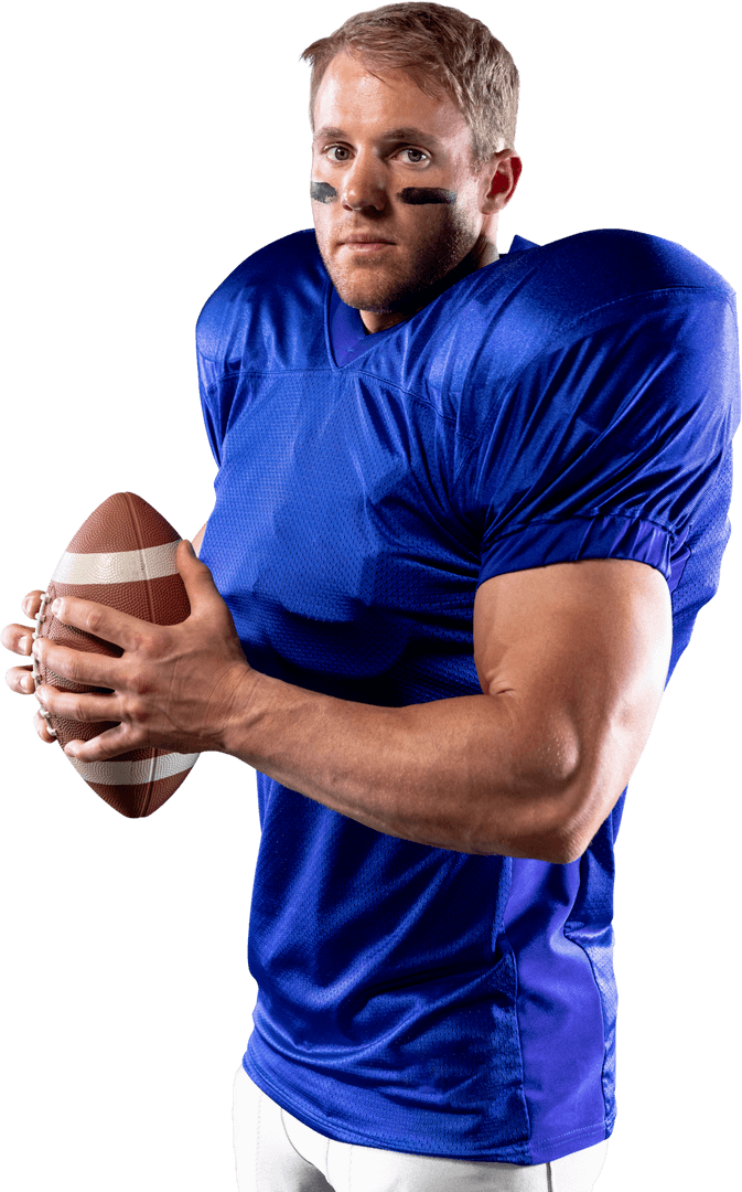 Transparent Football Player Ready with Ball and Team Uniform