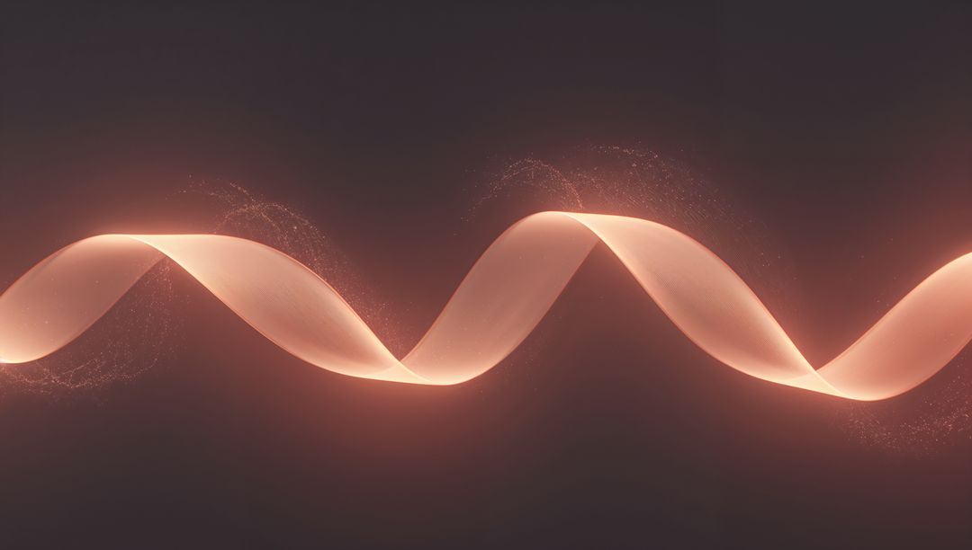 Glowing Ribbon Wave Flowing Across Dark Minimalist Background with Spark Trails and Halo