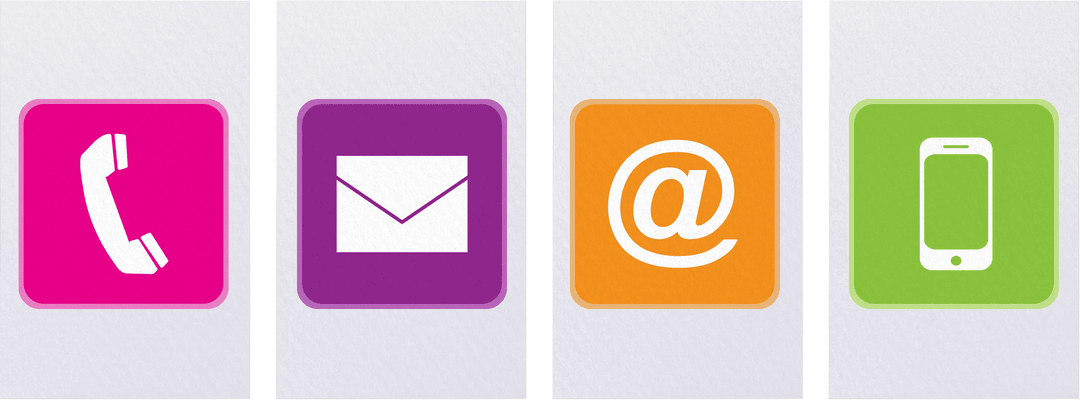 Colorful Transparent Communication Icons on Separated Panels