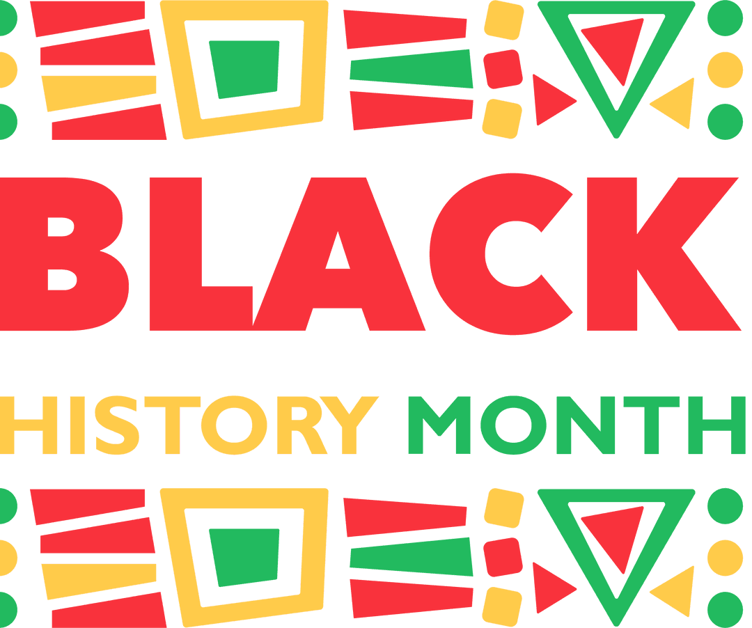 Transparent Black History Month Design with Vibrant Shapes