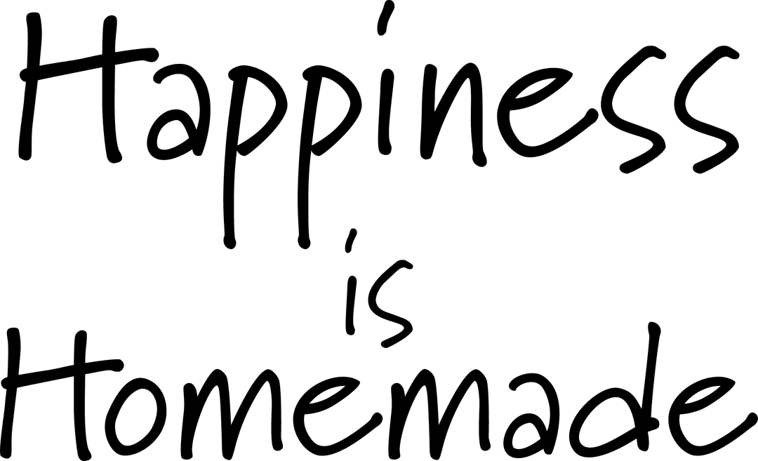 Transparent Text Art of ‘Happiness is Homemade’ in Elegant Font