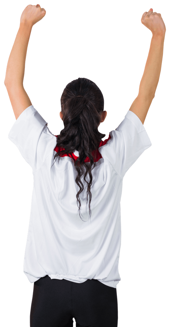Transparent Enthusiastic Football Fan Cheering in White Shirt