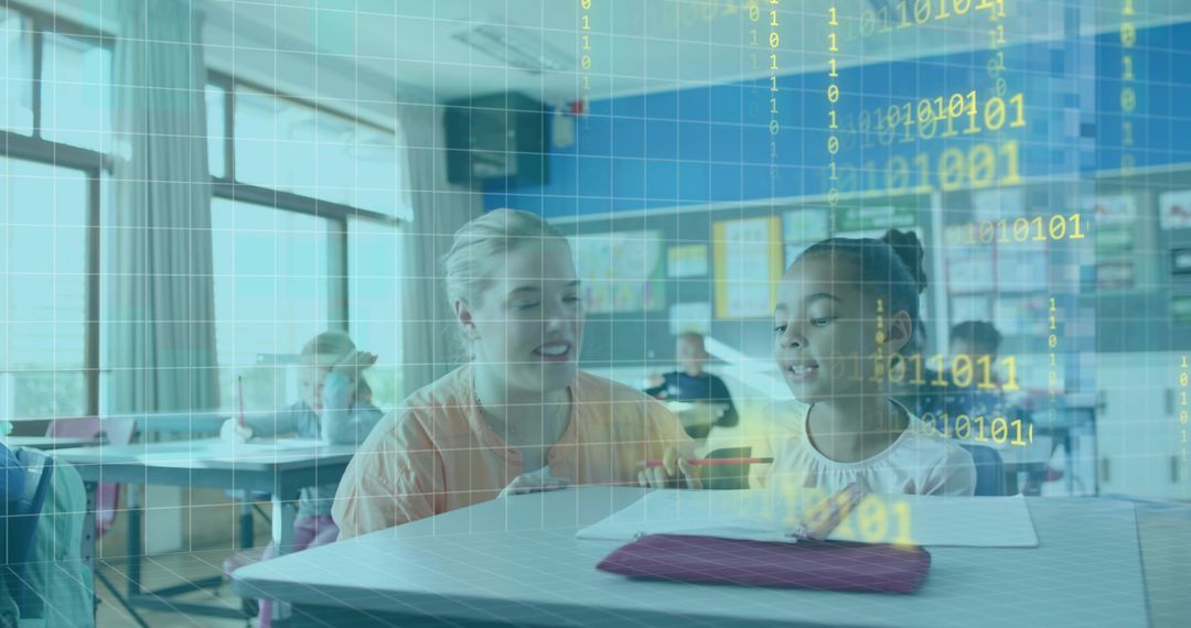 Teacher Mentoring Student with Binary Overlay for Digital Learning and Collaboration