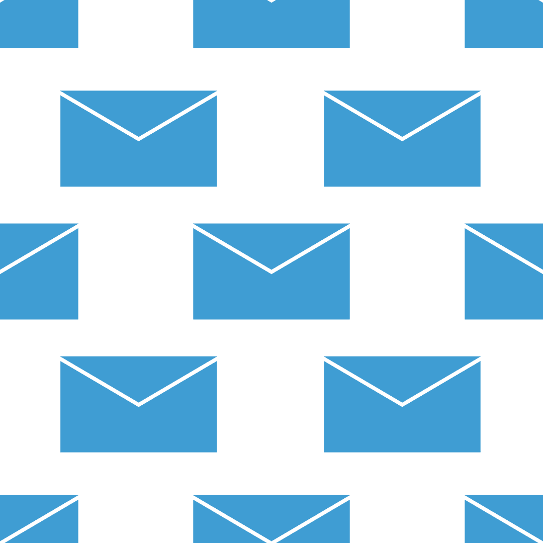 Blue Envelopes Pattern on Transparent Background Illustration