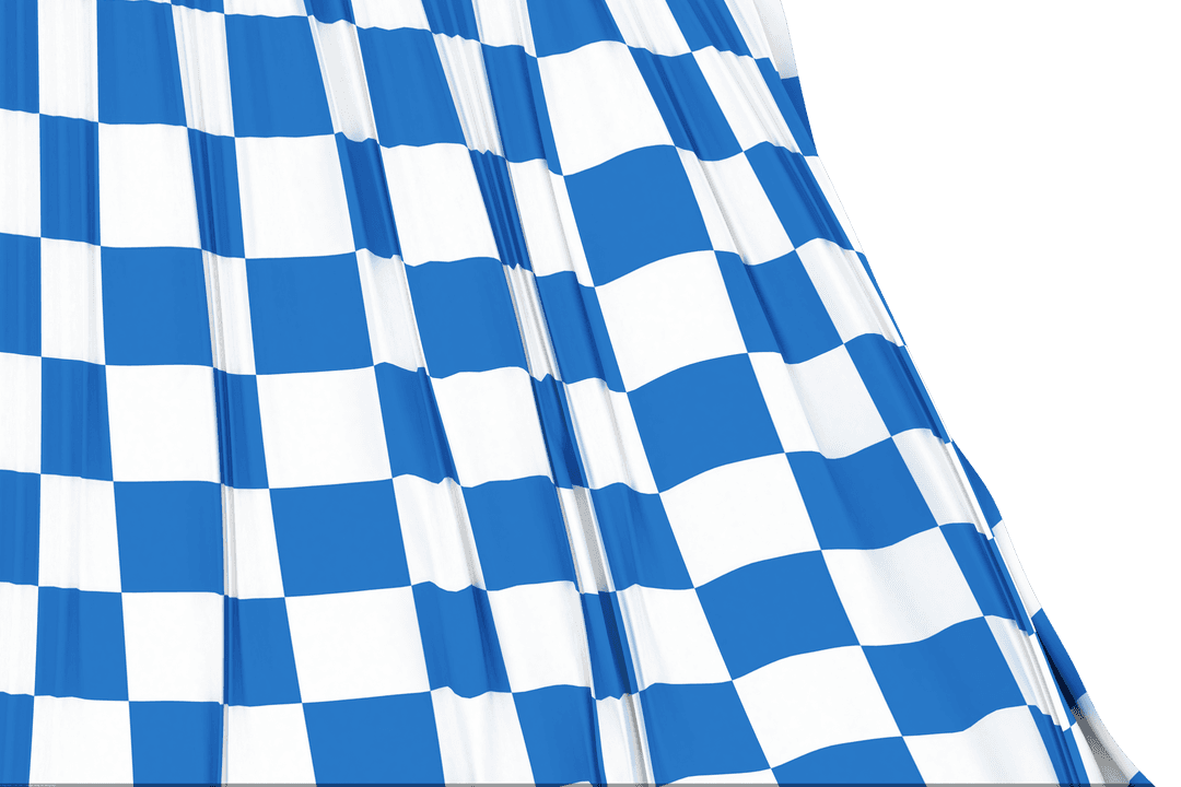 Blue and White Checkered Stock Car Racing Flag Transparent Design