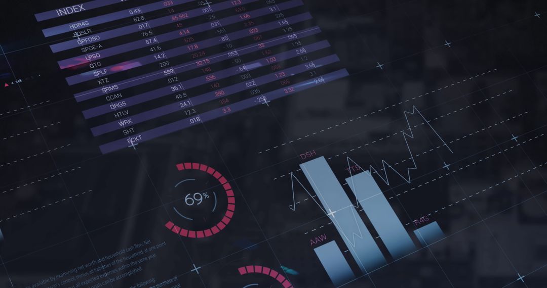 Digital Analytics Interface with Dynamic Charts and Social Media Icons