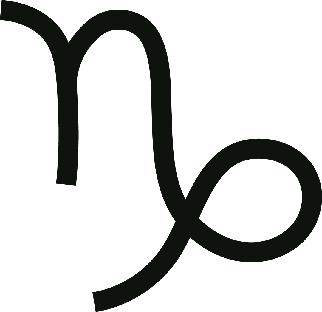 Transparent Black Capricorn Zodiac Symbol Close-up Art