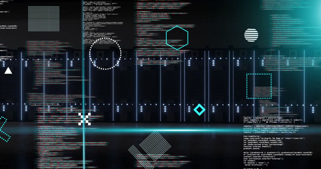 abstract digital interface with rotating geometric shapes - Free Images, Stock Photos and Pictures on Pikwizard.com