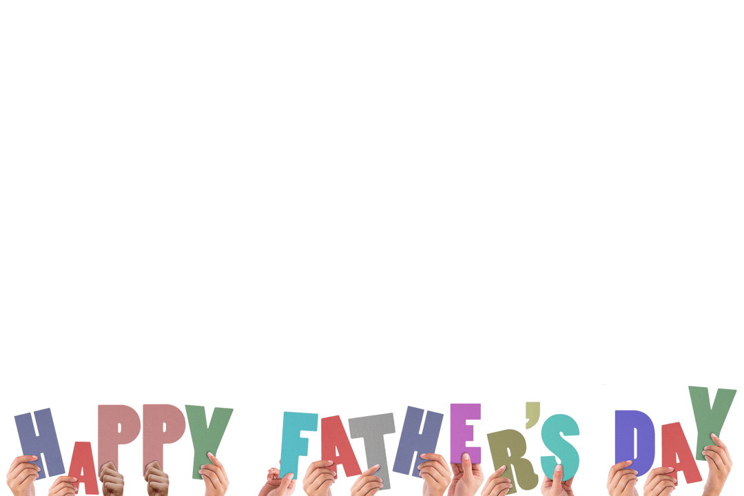 Transparent Hands Holding Letters for Father's Day Celebration