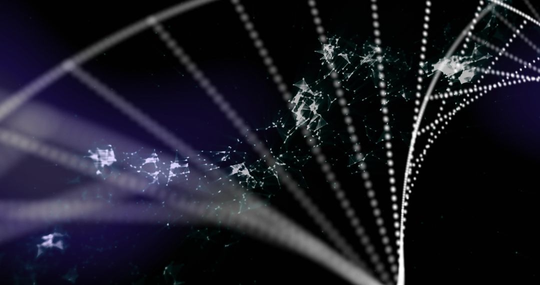 Digital DNA Strand and Network Connections in Abstract Background