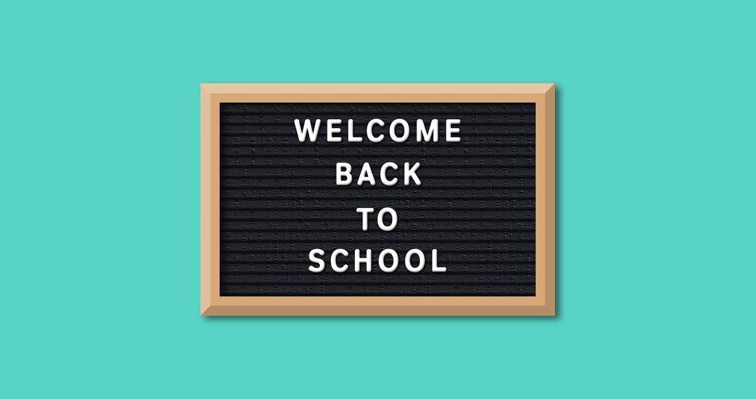 Welcome Back To School Letter Board with Turquoise Background - Free Images, Stock Photos and Pictures on Pikwizard.com