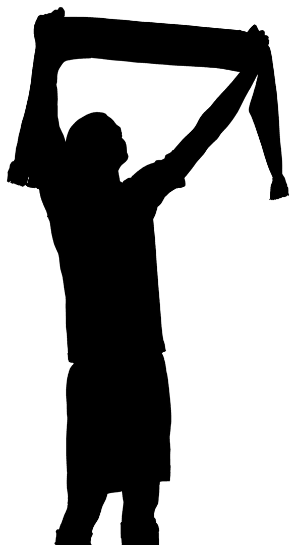 Silhouette of Man with Scarf on Transparent Background Vector