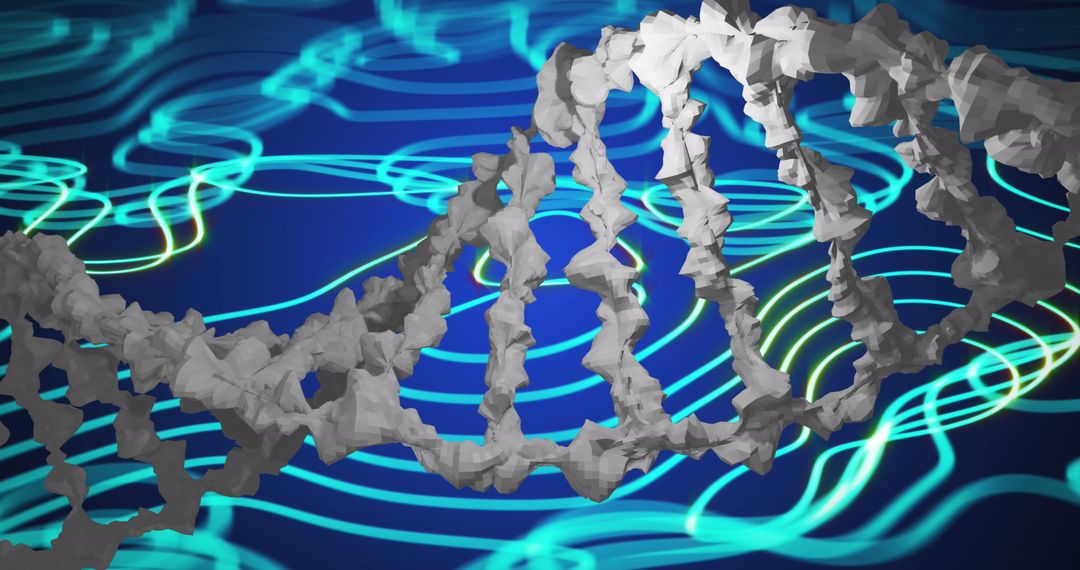 Digital DNA Strand with Network Connections Concept