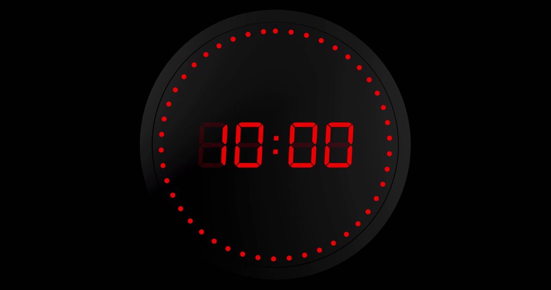 Glowing Red Digital Timer on Dark Background