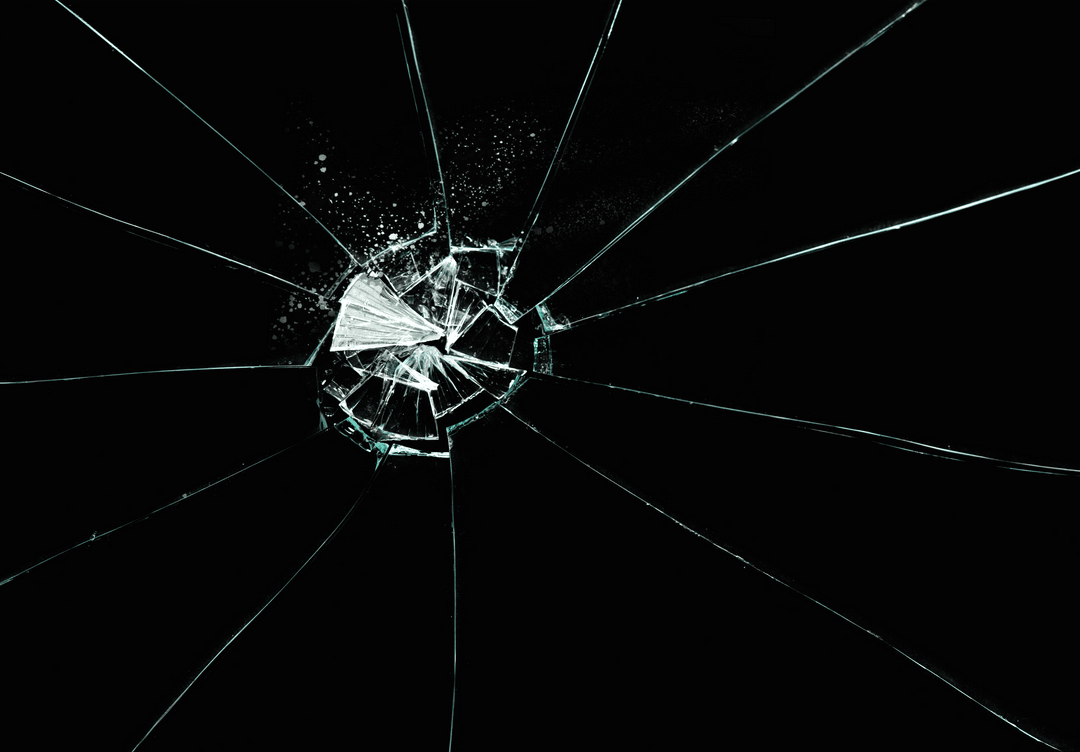 Transparent Vector Glass Crack on Black Background