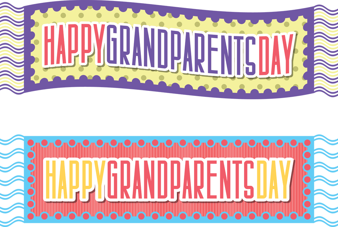 Colorful Transparent Happy Grandparents Day Banners