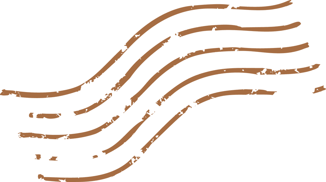 Wavy Brown Brush Strokes on Transparent Background