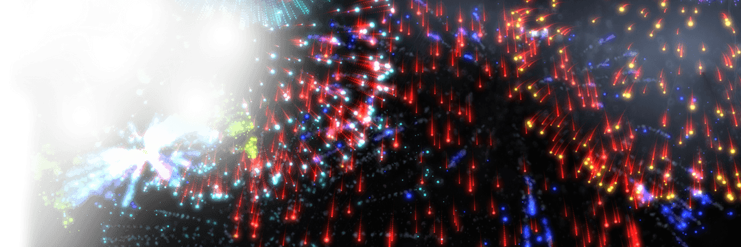 Vibrant Fireworks Burst in Night Sky with Transparent Sparks