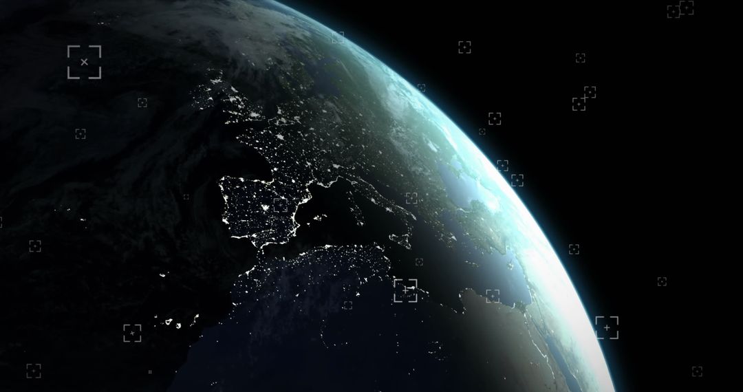 Earth From Space: City Lights Peeking Through Global Darkness