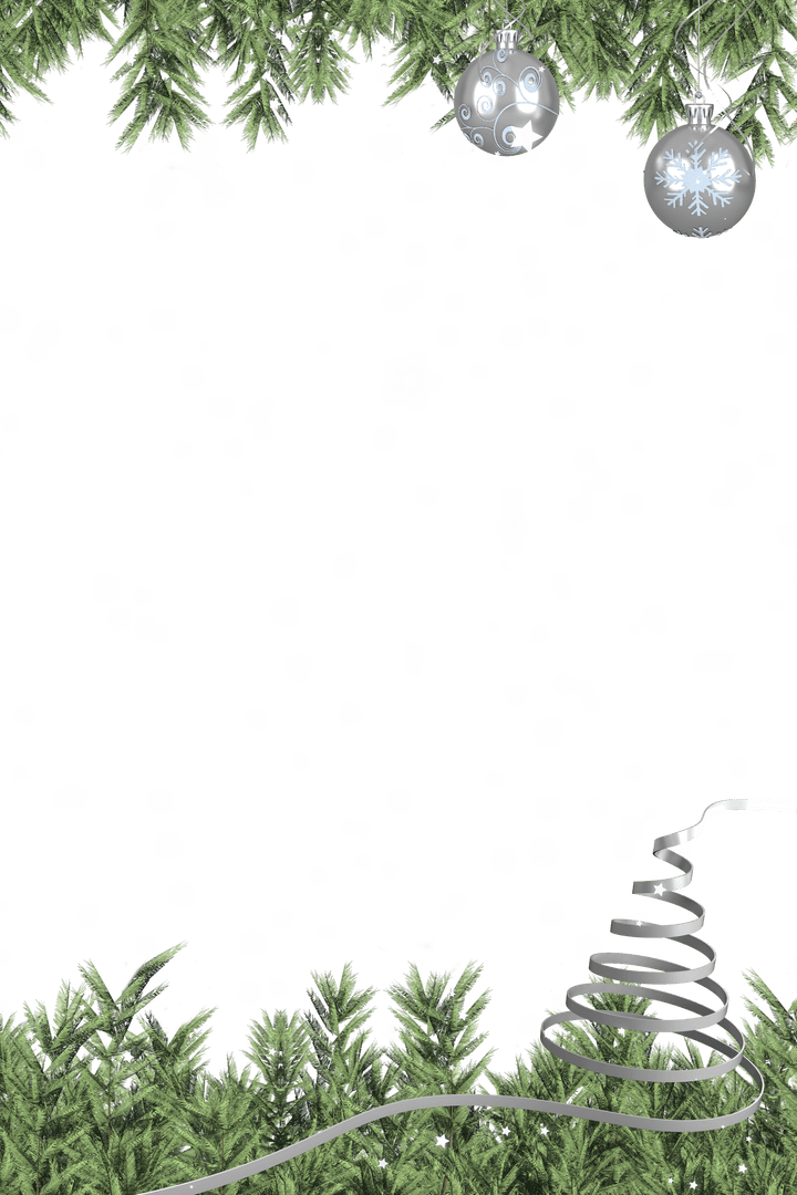 Festive Christmas Frame with Transparent Snow Timely Seasonal Decoration