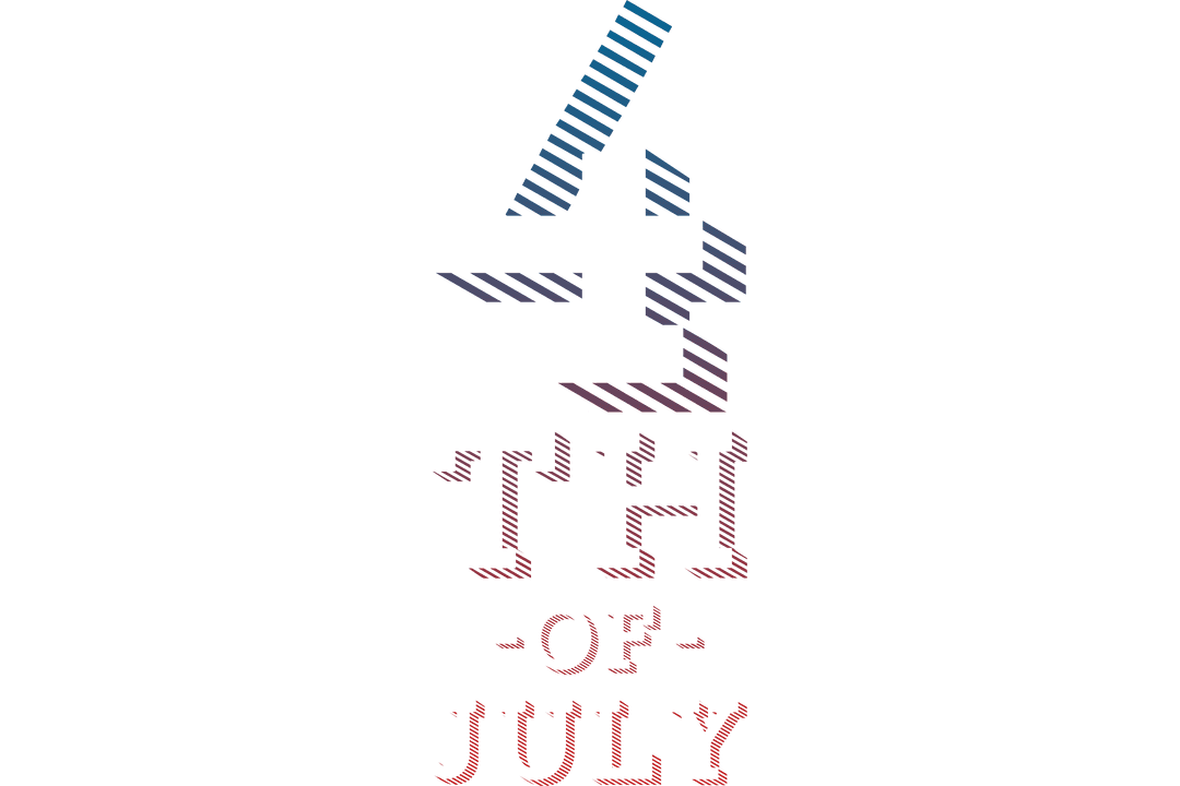 Transparent 4th of July Typography Design