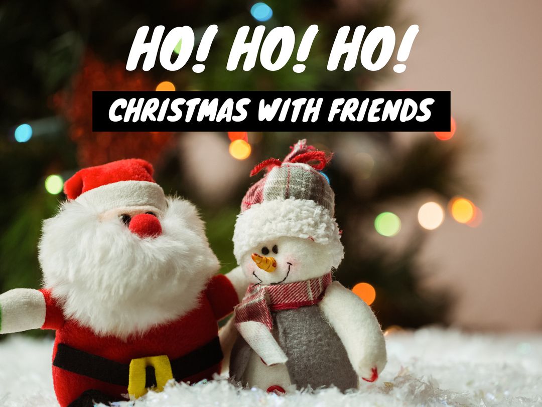 Festive Santa and Snowman Plush Friends with Twinkling Holiday Lights