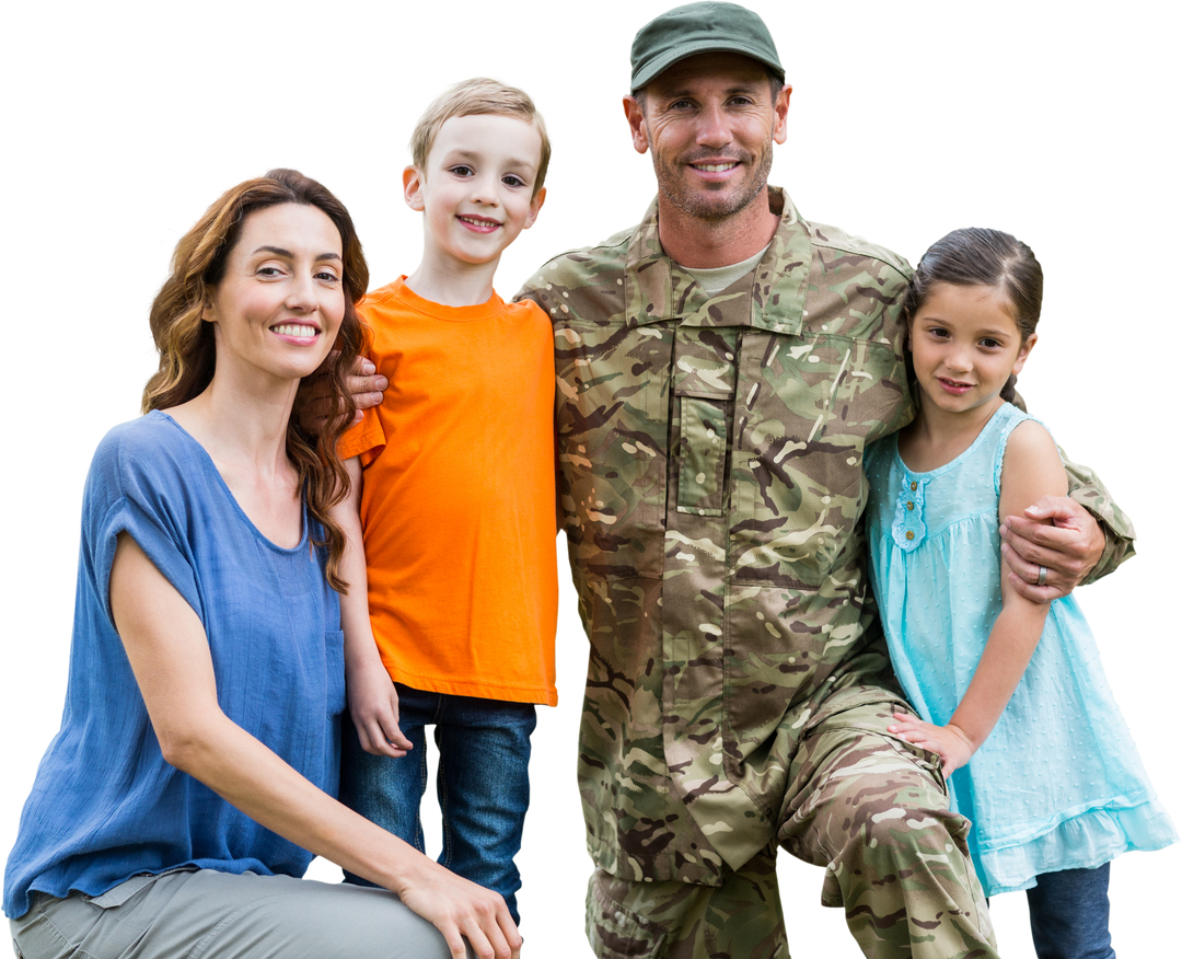 Transparent Family Portrait Greeting Returning Army Man in Uniform - Download Free Stock Images Pikwizard.com