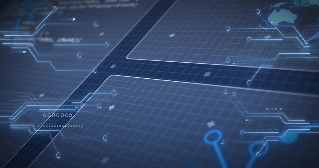Futuristic Digital Data Circuit with Global Connections