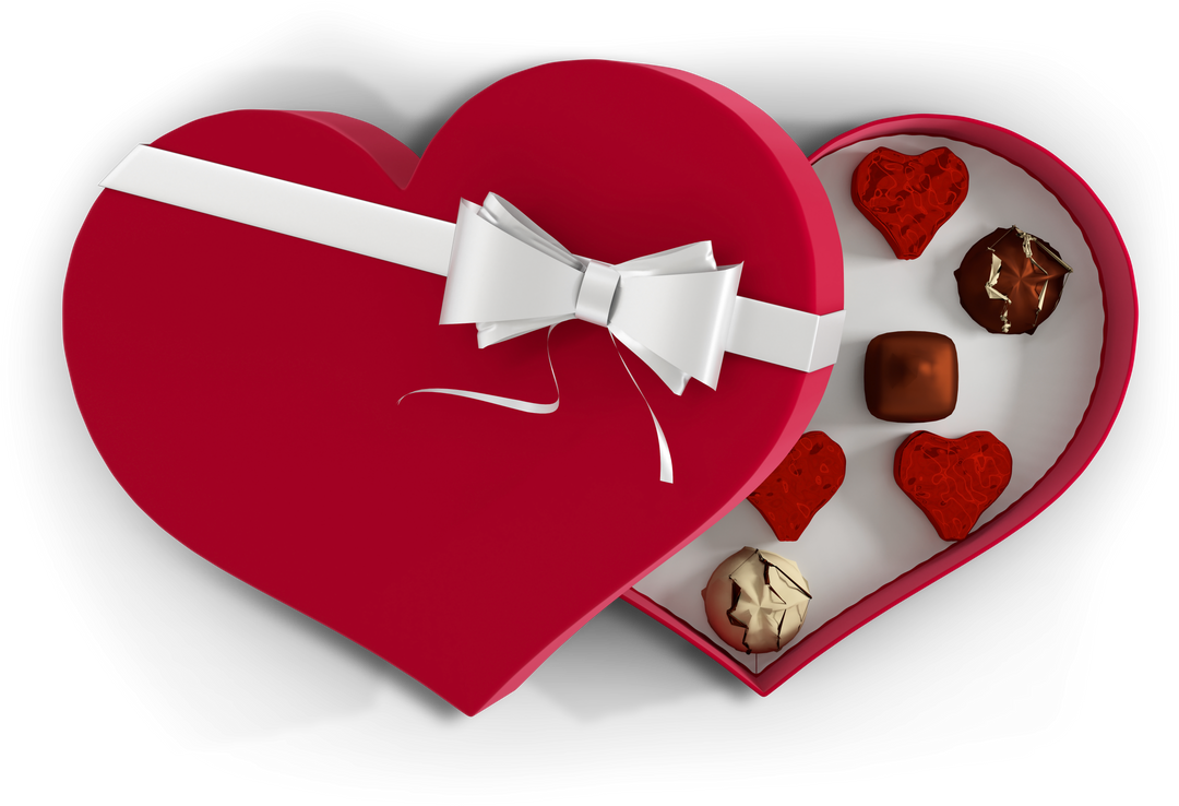 Transparent Heart-Shaped Box of Chocolates with White Bow for Valentine's Day - Download Free Stock Images Pikwizard.com