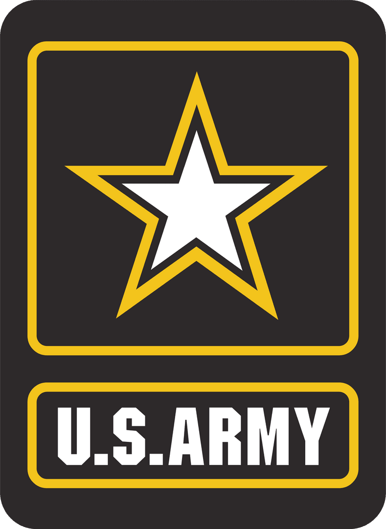 Flat U.S. Army Logo with Star on Transparent Background