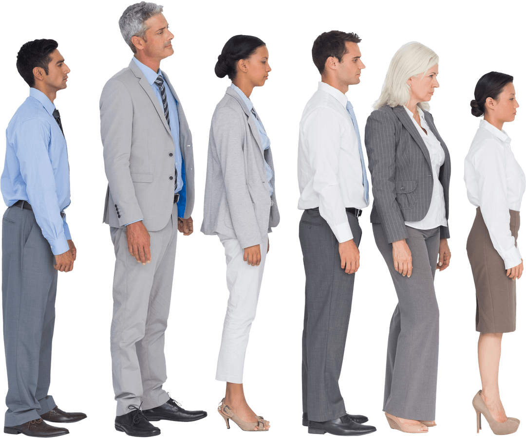 Transparent Diverse Business Team Standing in Line - Download Free Stock Images Pikwizard.com