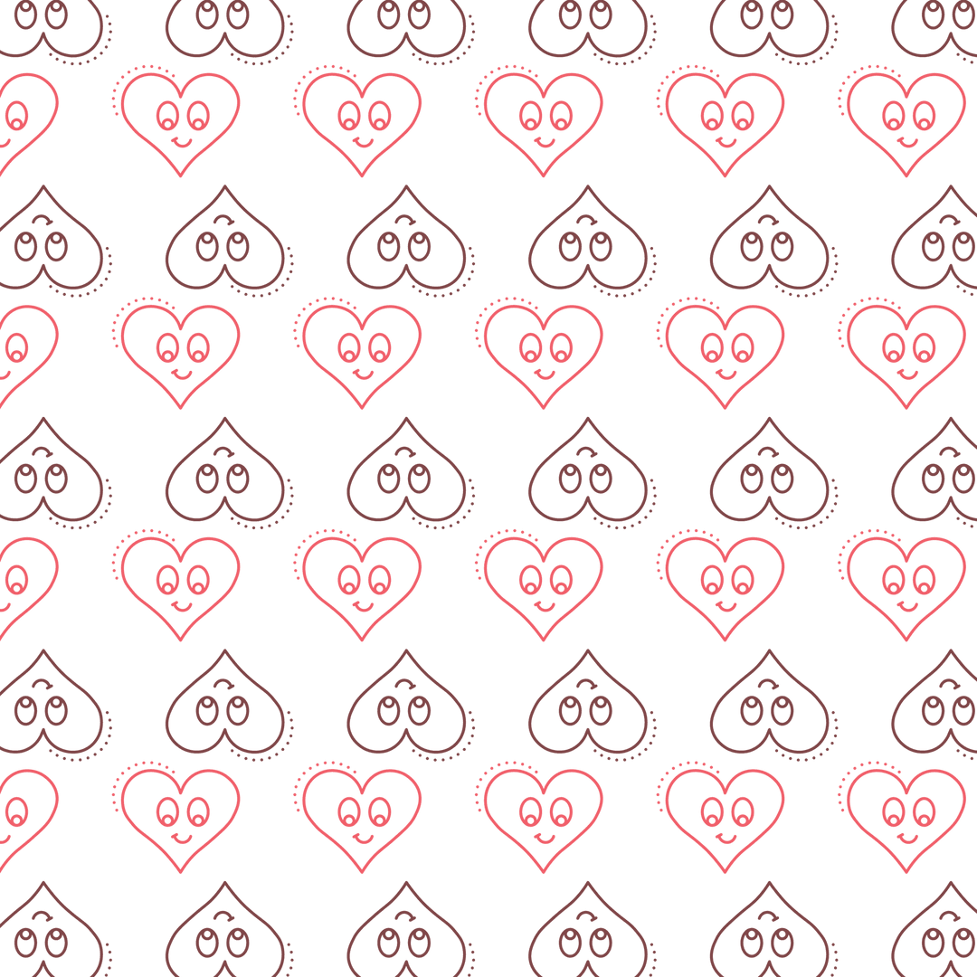 Pink and Purple Heart Pattern on Transparent Background