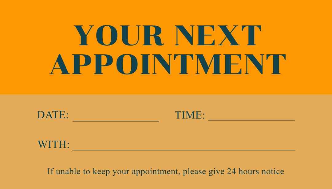Editable Next Appointment Reminder Card Template - Download Free Stock Templates Pikwizard.com
