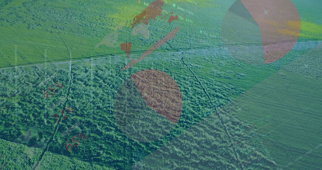 Aerial Farmland with Geospatial Analysis and Crop Mapping Overlay