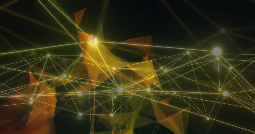 Abstract Network With Lighted Connections on Black Background