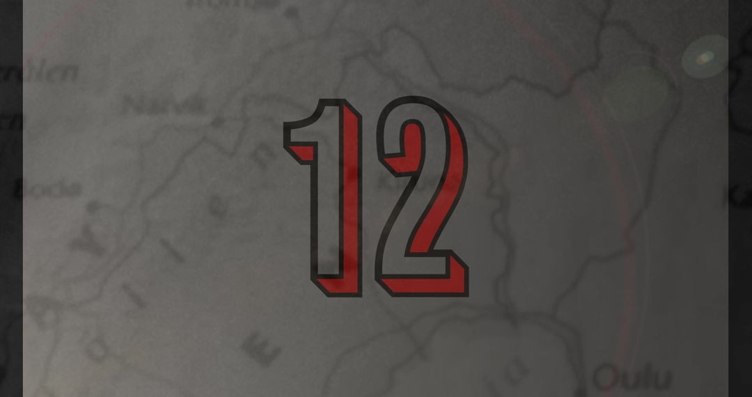 Digital Countdown from 12 on Grey Background